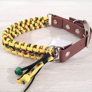 1" Paracord Dog Collar with Adjustable Adapter - Jamaica